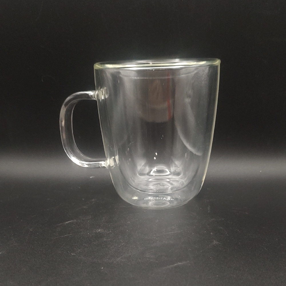 Brandani Transparent Double-Walled 12 oz Glass Mug Italy